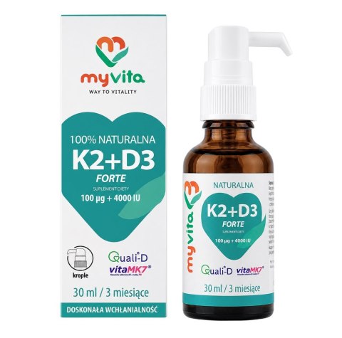 MyVita Witamina K2 100mcg + D3 4000 IU FORTE - krople 30ml