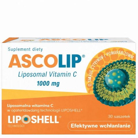 ASCOLIP 1000 mg Liposomalna Witamina C, 30 saszetek