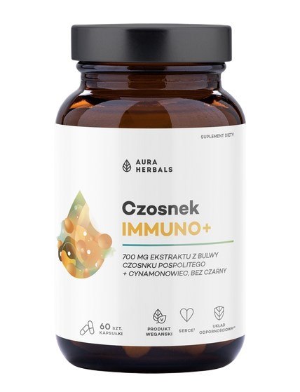 AURA HERBALS Czosnek Immuno+ 60 veg. kaps.