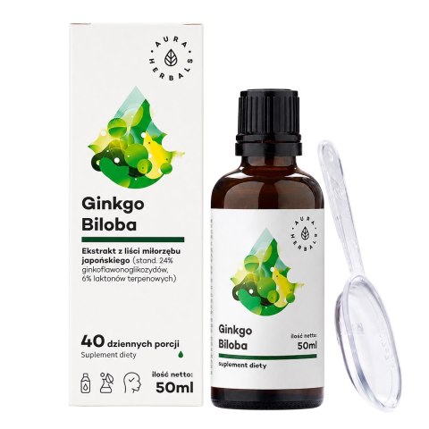 AURA HERBALS Ginkgo Biloba - ekstrakt w płynie 50ml - Miłorząb Japoński