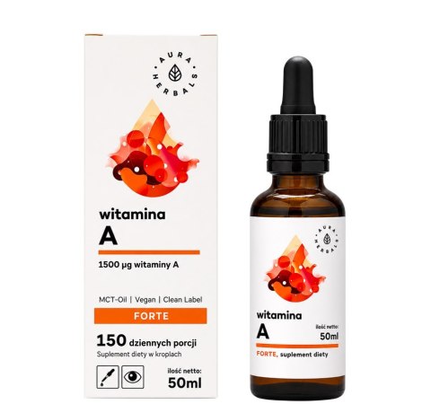 AURA HERBALS Witamina A Forte na oleju MCT - krople 50ml