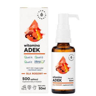 AURA HERBALS Witamina ADEK dla rodziny na oleju MCT - krople 50ml