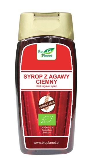 BIO PLANET Syrop z agawy ciemny bezglutenowy BIO 350g (250ml)