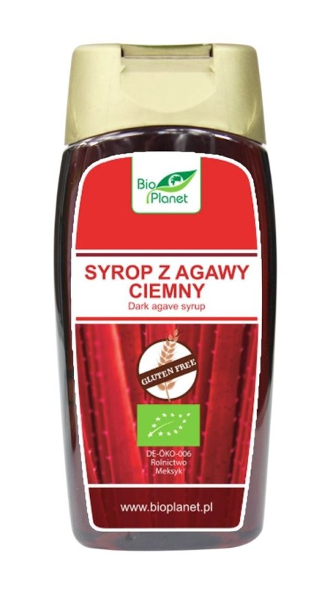 BIO PLANET Syrop z agawy ciemny bezglutenowy BIO 350g (250ml)