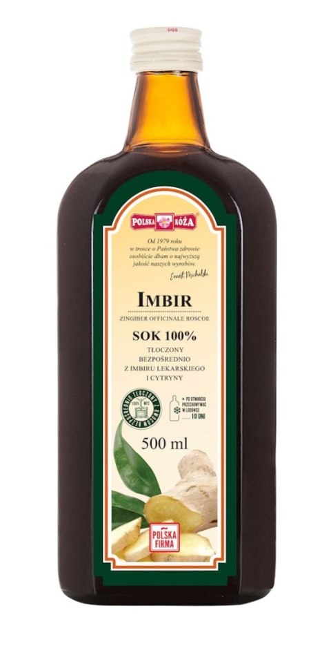 IMBIR sok 100% 500ml bez dodatku cukru POLSKA RÓŻA