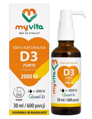 MyVita Witamina D3 2000 j.m. FORTE - krople 30ml (600 porcji)