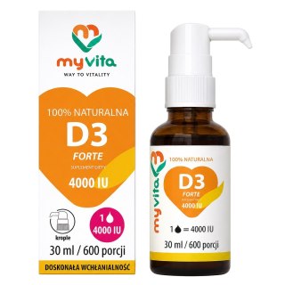 MyVita Witamina D3 4000 j.m. FORTE - krople 30ml (600 porcji)