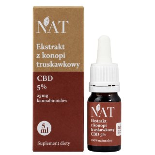 NAT Ekstrakt z konopi Full Spectrum Truskawkowy 5% CBD 5ml
