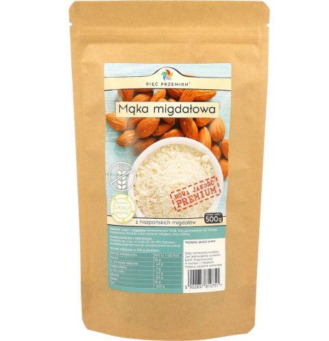 PIĘĆ PRZEMIAN Mąka migdałowa PREMIUM bezglutenowa 500g