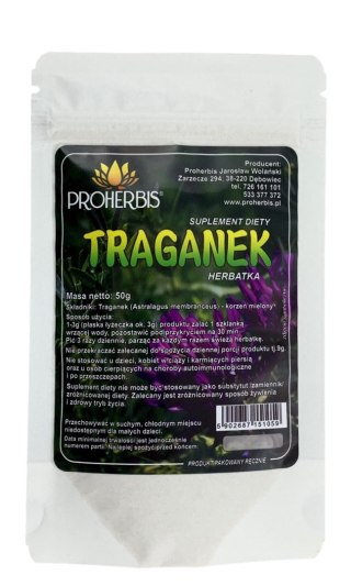 PROHERBIS Traganek - Astragalus - korzeń mielony 50g