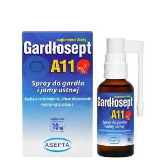ASEPTA Gardłosept A11 10ml - spray do gardła i jamy ustnej