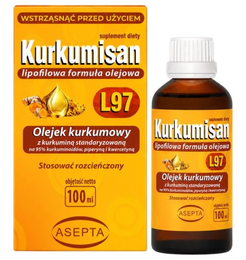 ASEPTA Kurkumisan L97 100ml - olejek kurkumowy z piperyną i kwercetyną