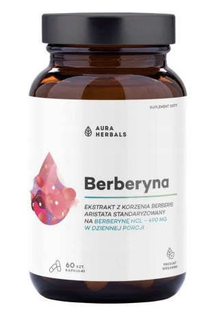 AURA HERBALS Berberyna HCL 490mg, 60 vkaps. - Berberis aristata