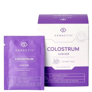 GENACTIV Colostrum Junior czarny bez saszetki 800mg 30 sasz. - bioaktywny liofilizat 2h
