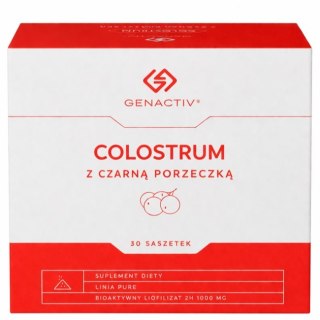 GENACTIV Colostrum z czarną porzeczką saszetki 1000mg, 30 sasz. - bioaktywny liofilizat 2h