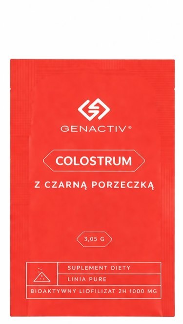 GENACTIV Colostrum z czarną porzeczką saszetki 1000mg, 30 sasz. - bioaktywny liofilizat 2h