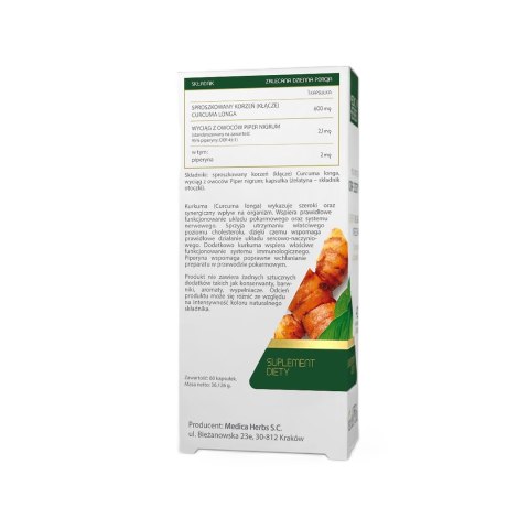 MEDICA HERBS Kurkuma + Piperyna 60 kaps.
