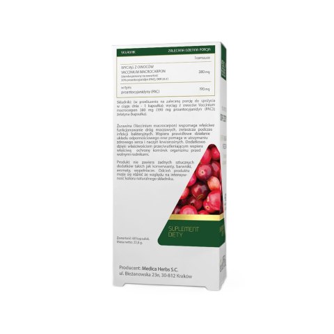MEDICA HERBS Żurawina forte 380mg, 60 kaps.