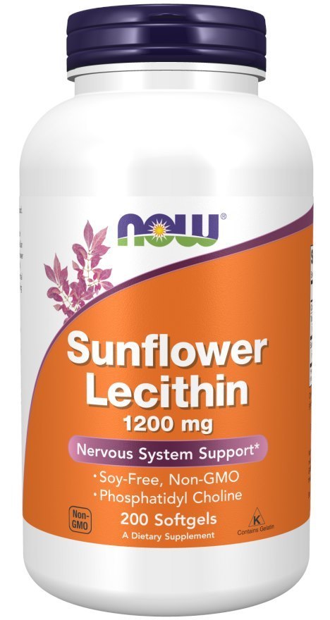 NOW FOODS Sunflower Lecithin 1200mg, 200kaps. - lecytyna słonecznikowa