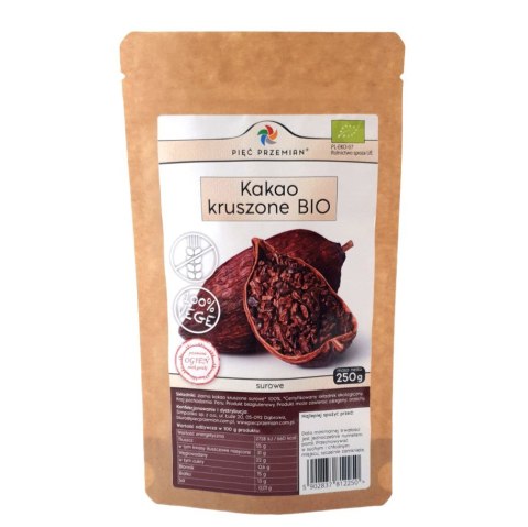 PIĘĆ PRZEMIAN Kakao kruszone surowe BIO 250g