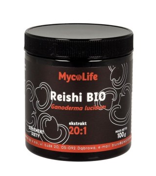 Reishi grzyb BIO ekstrakt 20:1 100g MYCOLIFE