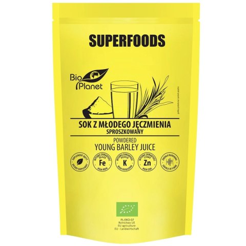 SUPERFOODS Sok z młodego jęczmienia sproszkowany BIO 150g BIO PLANET