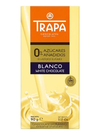 TRAPA Czekolada biała bez dodatku cukru bezglutenowa 90g