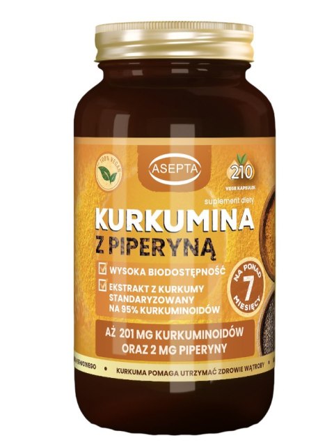 ASEPTA Kurkumina z piperyną 210 kaps.