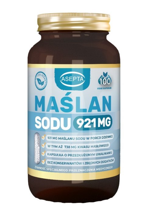 ASEPTA Maślan sodu 921mg, 100 kaps.