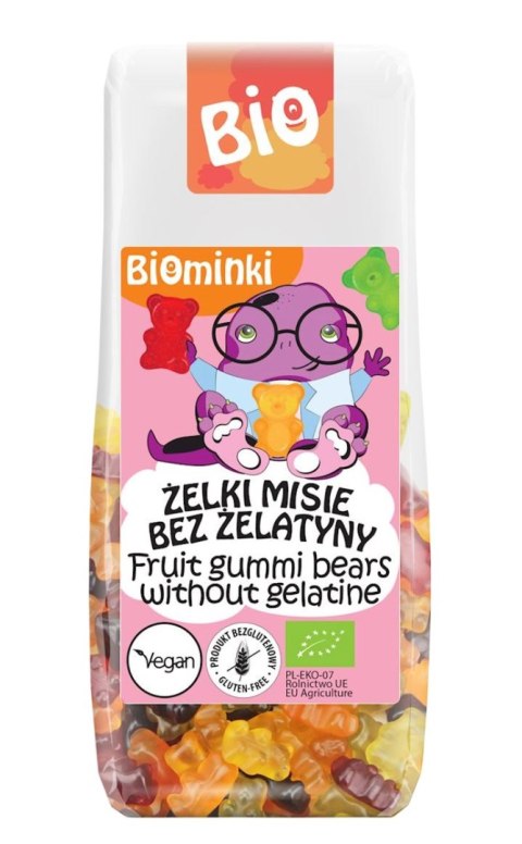 BIOMINKI Żelki misie bez żelatyny bezglutenowe BIO 100g