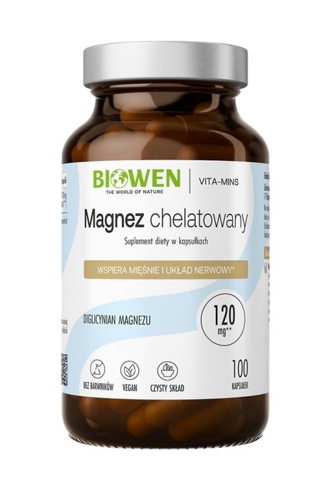 BIOWEN Magnez Chelatowany - Diglicynian - 100 kaps.