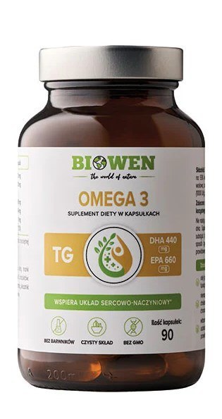 BIOWEN Omega 3 - 660 mg EPA, 440 mg DHA, 90 kapsułek