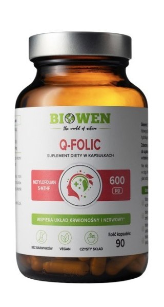 BIOWEN Q-Folic - metylowany kwas foliowy 600mcg, 90 kaps.