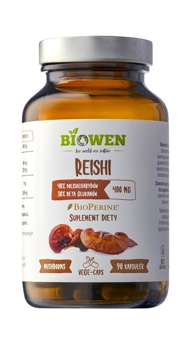 BIOWEN Reishi 400mg, 90 kaps. - 40% polisacharydów, 30% beta-glukanów