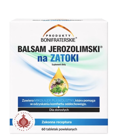 Balsam Jerozolimski na zatoki 60 tabl. powlekanych PRODUKTY BONIFRATERSKIE