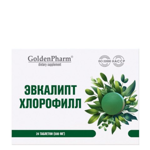 GOLDEN PHARM Eukaliptus + chlorofil 24 tabletek do ssania