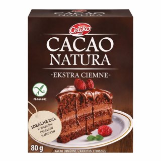 Kakao ekstra ciemne o obniżonej zawartości tłuszczu bezglutenowe 80g CELIKO