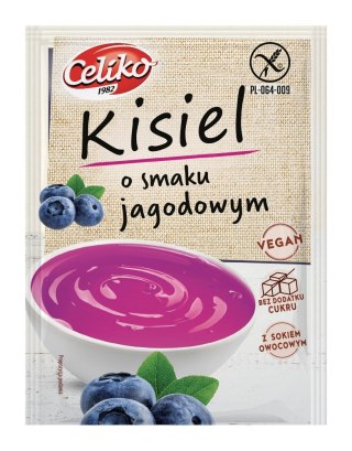Kisiel o smaku jagodowym bezglutenowy bez dodatku cukru 40g CELIKO