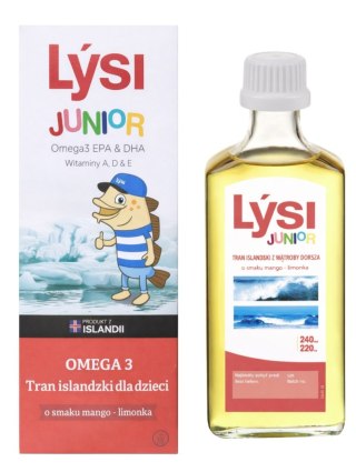 LYSI Tran islandzki dla dzieci o smaku mango-limonka 240ml