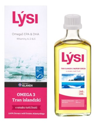 LYSI Tran islandzki o smaku tutti frutti 240ml