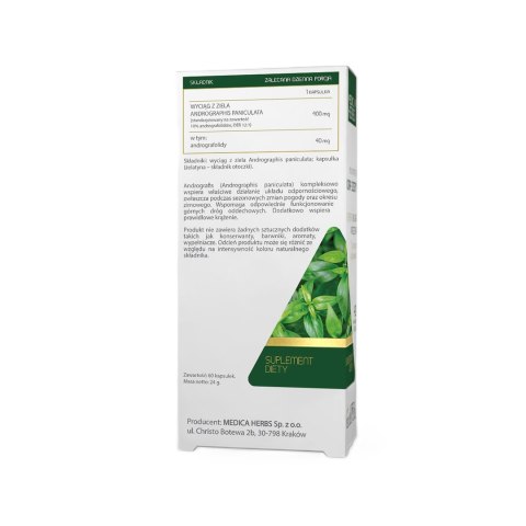 MEDICA HERBS Andrografis (King of bitters) 400mg, 60 kaps.