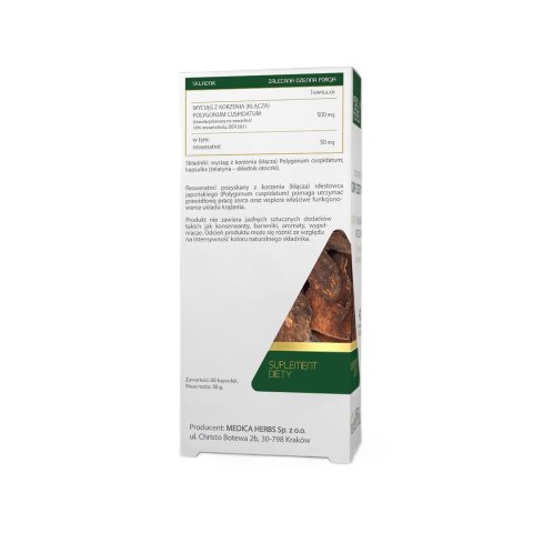 MEDICA HERBS Resweratrol (Rdestowiec japoński) 500mg, 60 kaps.