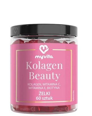 MyVita Żelki Kolagen Beauty 60 sztuk - naturalne żelki z pektyny cytrusowej