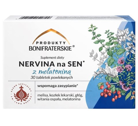 Nervina na sen z melatoniną 30 tabl. PRODUKTY BONIFRATERSKIE