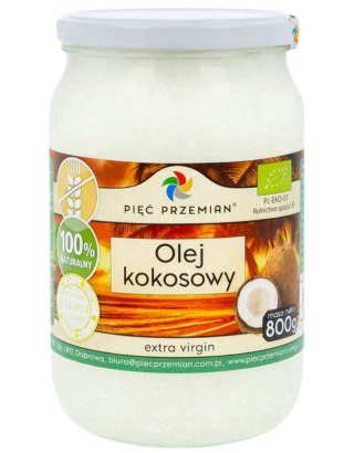 PIĘĆ PRZEMIAN Olej kokosowy BIO extra virgin 800g