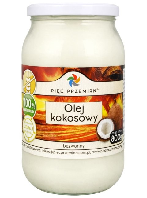 PIĘĆ PRZEMIAN Olej kokosowy bezwonny 800g