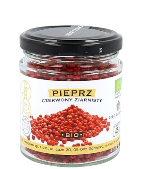 PIĘĆ PRZEMIAN Pieprz czerwony ziarnisty bezglutenowy BIO 45g