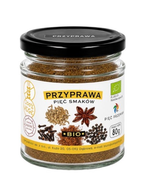 PIĘĆ PRZEMIAN Przyprawa pięć smaków bezglutenowa BIO 80g