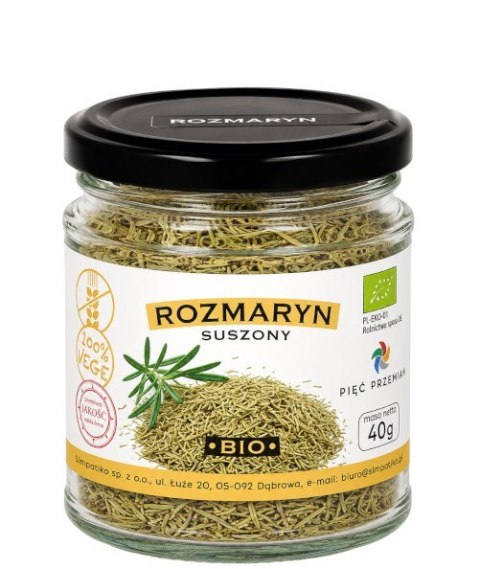 PIĘĆ PRZEMIAN Rozmaryn suszony bezglutenowy BIO 45g