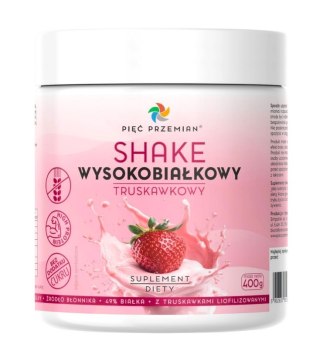 PIĘĆ PRZEMIAN Shake wysokobiałkowy truskawkowy 400g